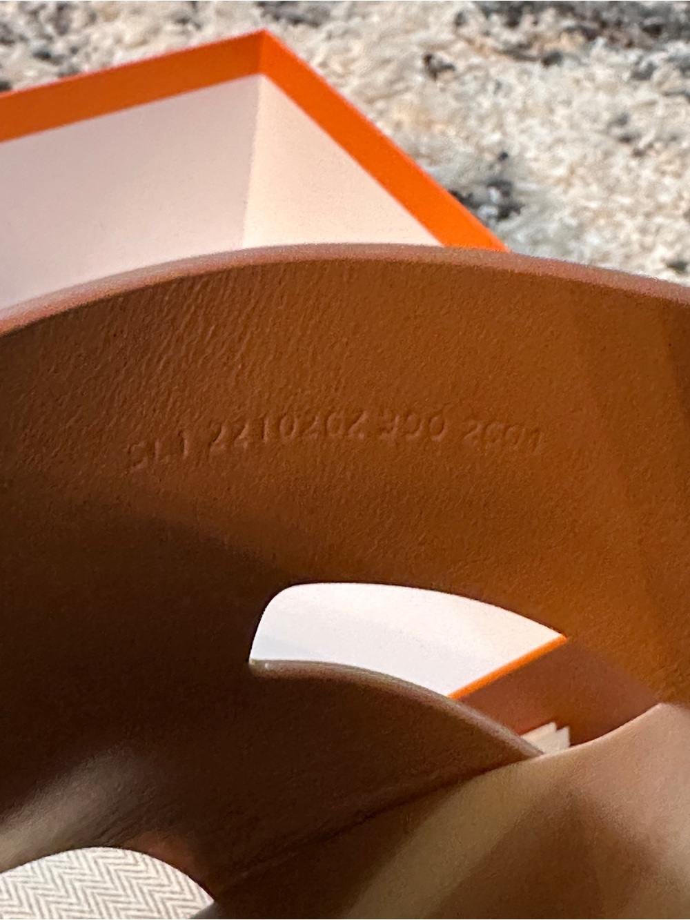 BNWT HERMES ORAN TAN Leather Slide Sandals - Picture 6 of 7